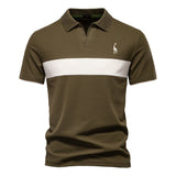 Deer Embroidered POLO Men's Lapel Short-sleeved T-shirt
