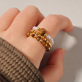 Vintage Red Agate Natural Stone Ring For Women