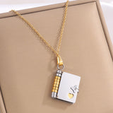 Titanium Steel Girl Love Letter Necklace With Openable Pendant