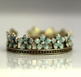 Fashionable Vintage Floral Crown Open Ring