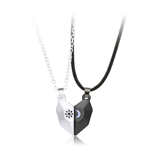 Wishing Stone Couple Necklace Sun Moon