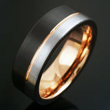 Trendy 8mm Black Tungsten Carbide Wedding Rings For Men