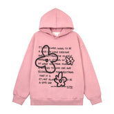 English Letters Printed Hoodie Men
