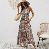 Bohemian Retro Halter Dress Women