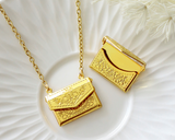 24 Karats Daisy Envelope Locket Necklace
