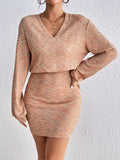 Women's Clothing - Honey Lace Detail V-Neck Mini Dress