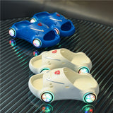 Kids Glowing Slippers Cartoon Car Sandals