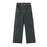 Fashion Denim Multi-pocket Cargo Pants Men