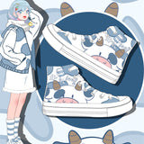 Girls Graffiti Canvas Shoes High Top Casual Sneakers