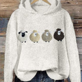 Thick Needle Fabric Women's Hooded Sweater Simple Style