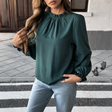 Simple Style Long Sleeve Solid Color Stringy Selvedge Shirt