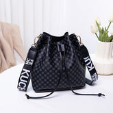 Printed Bucket Bag PU Multi Layer Soft Leather