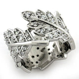 LOAS1098 - Rhodium 925 Sterling Silver Ring with AAA Grade CZ in