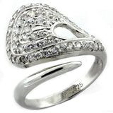 LOAS1161 - High-Polished 925 Sterling Silver Ring with AAA Grade CZ
