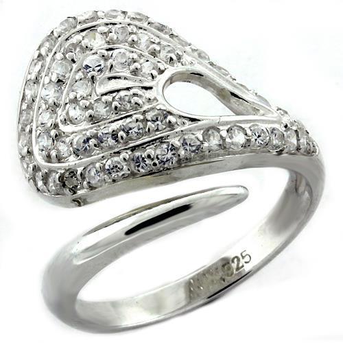LOAS1161 - High-Polished 925 Sterling Silver Ring with AAA Grade CZ