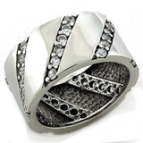 LOAS1192 - Rhodium 925 Sterling Silver Ring with AAA Grade CZ in