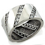 LOAS1192 - Rhodium 925 Sterling Silver Ring with AAA Grade CZ in