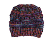 Mixed Color Knitted Wool Hat Ladies Non - labeled Ponytail Hat - MyStylz