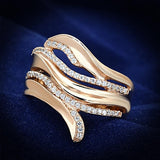TS168 - Rose Gold 925 Sterling Silver Ring with AAA Grade CZ in Clear