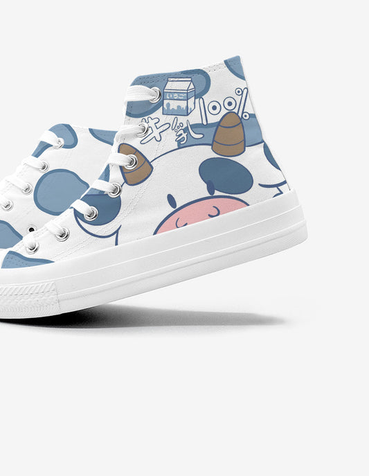 Girls Graffiti Canvas Shoes High Top Casual Sneakers