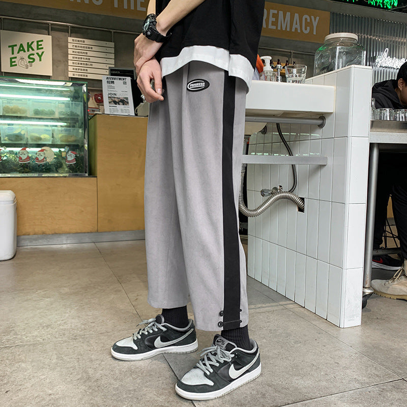 Sweatpants For Men Matching Color Straight Tube Loose Spring And Autumn Wear