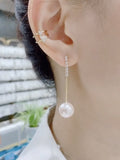925 Silver Needle New High-End Pearl Tassel Earrings