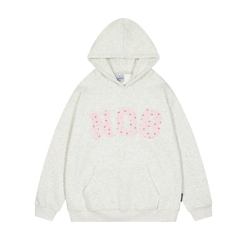 Floral Patch Embroidered Hoodie Men