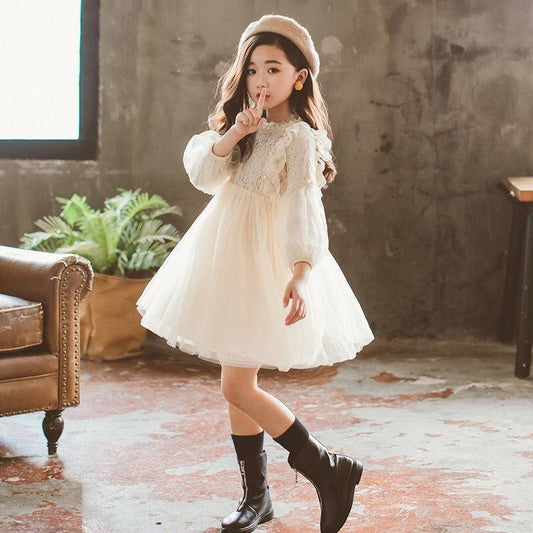 Girls New  Long-sleeved Princess Dress