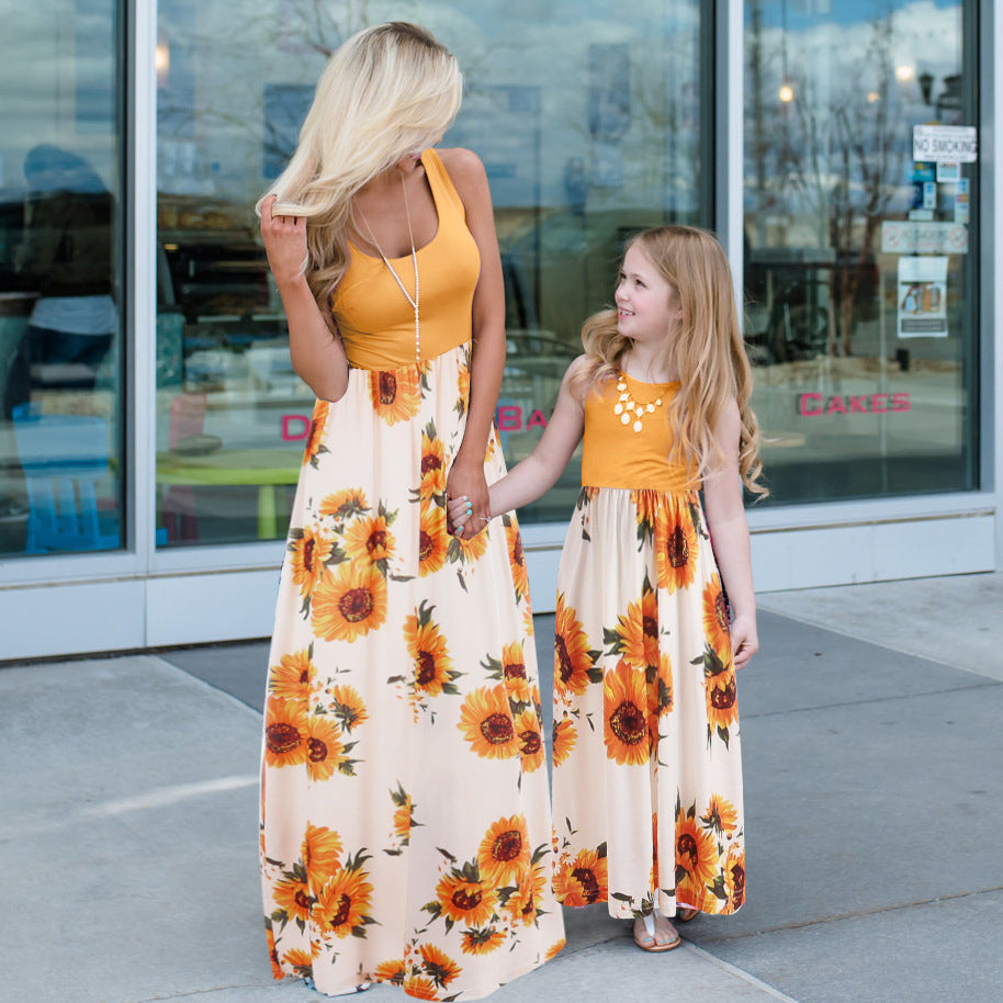 Mother-daughter Matching Outfit Summer Children's Clothing With Pockets