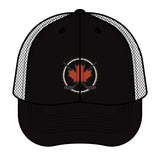 Maple Stick Hockey Hat Canadian Maple Leaf Cap with Crossed Hockey Sticks - Premium Snapback Trucker Hat - Canada Pride Baseball Cap