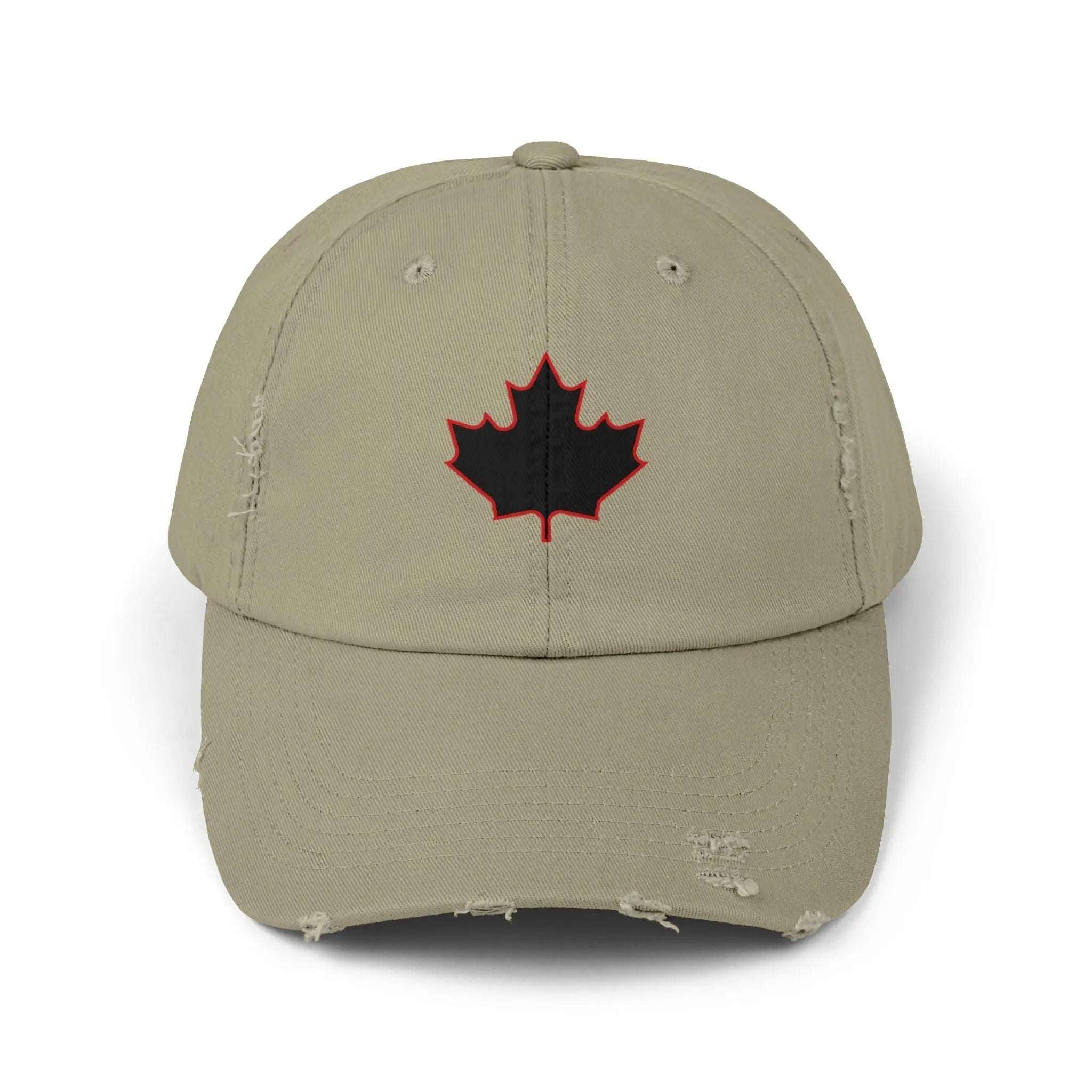 Maple Stick Distressed Hockey Cap – Retro Canadian Style