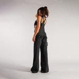 Y2K Zipper Denim Overalls With Pockets Fashion