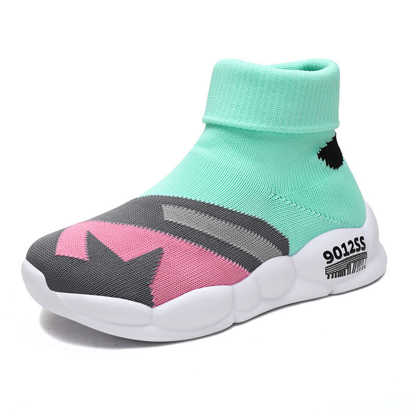 New Girls' Breathable Flying Woven Sneakers for Autumn