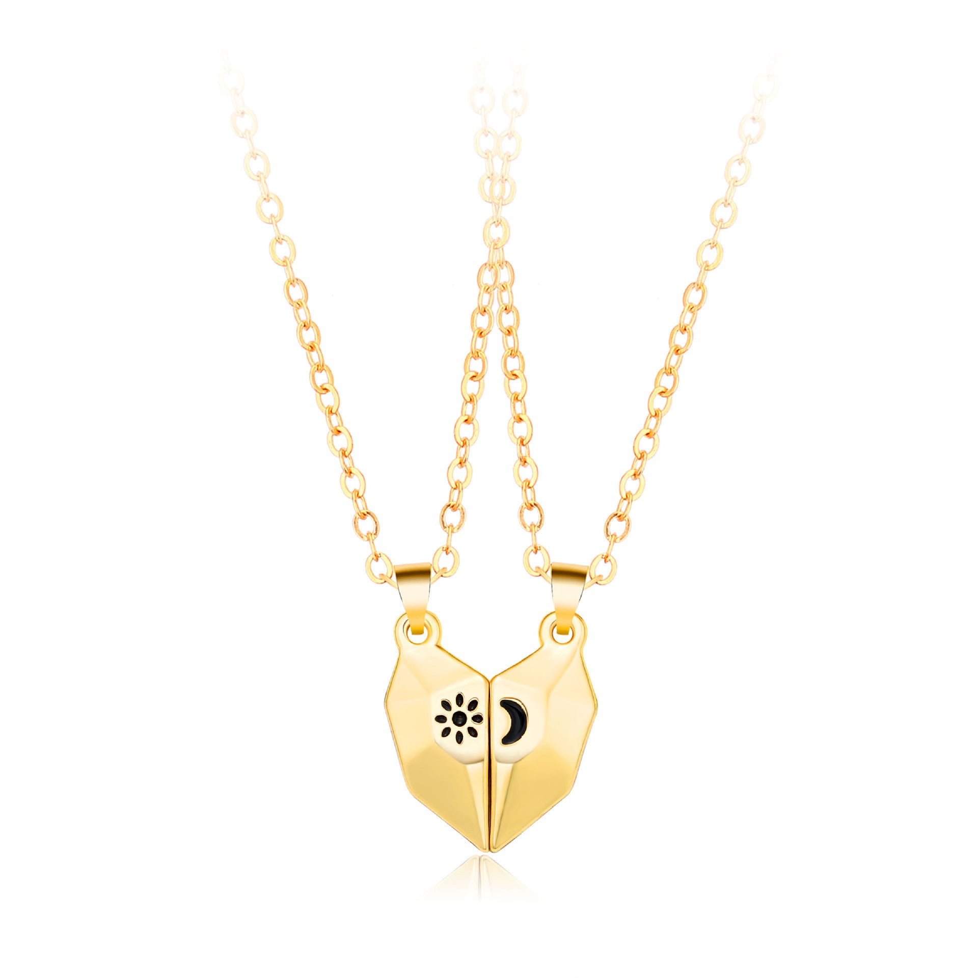 Wishing Stone Couple Necklace Sun Moon