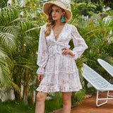 Halter Chiffon Floral Dress