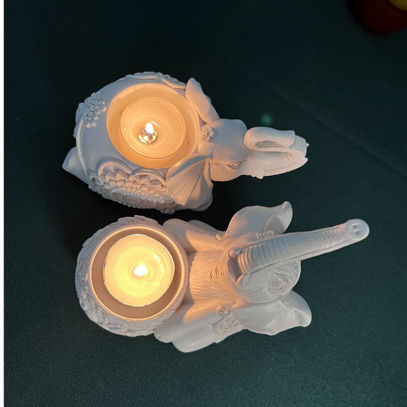 Animal Elephant Resin Candlestick Dining Table Study Decorations Decoration Wax