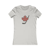 Maple Leaf Hockey Stick Women's T-Shirt - Canadian Hockey Pride - Maple Stick Hockey Co. - Ladies Fit
