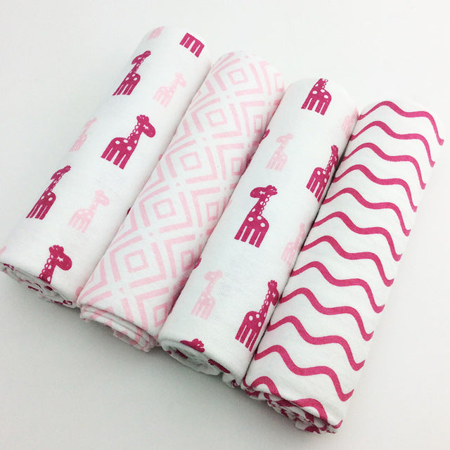 4Pcs Cotton Blanket  Baby Newborn