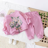 Girls' Clothing Baby Embroidered Lace Two Piece Set
