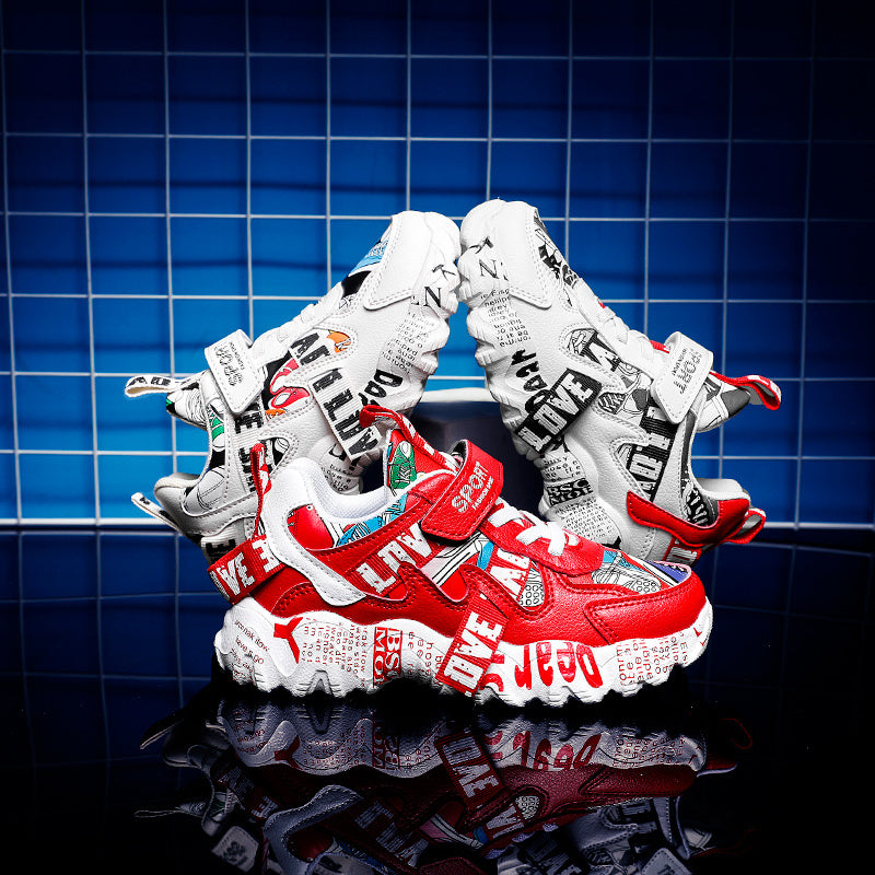 Boys Leather Waterproof Children's Sneakers