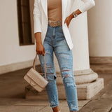 New Women's Business Blazers Casual Solid Blazer Women Clothes Top