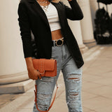New Women's Business Blazers Casual Solid Blazer Women Clothes Top