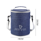 Round Insulated Lunch Box Bag Thick Aluminum Foil Lunch Box