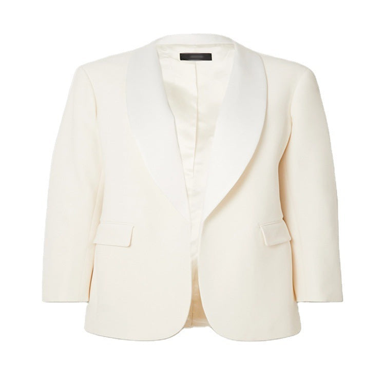 Solid Color White Suit Ladies Jacket