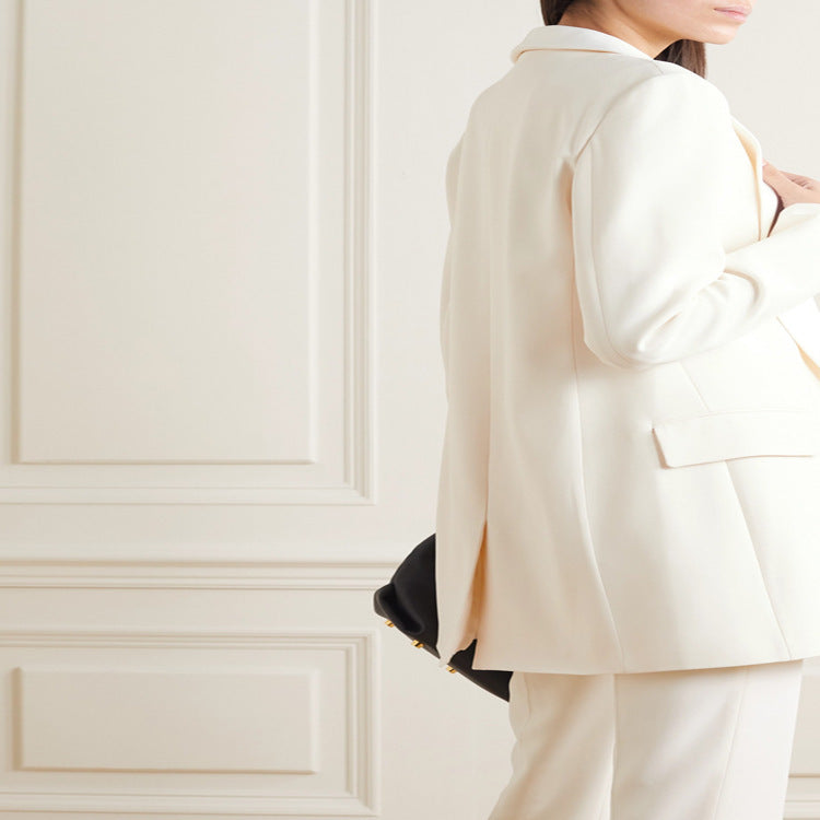 Solid Color White Suit Ladies Jacket
