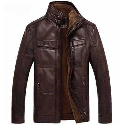 Men's Leather Jackets For Winter r Brand Men's Oblique Zipper Winter Down Biker Jacket