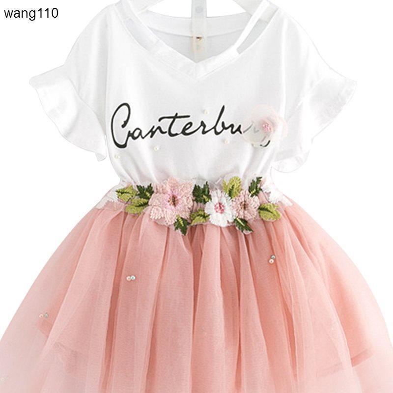 Girls Clothing Sets 2 pcs T-shirt Hole Pants Set