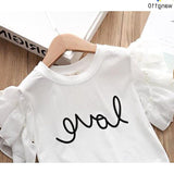 Girls Clothing Sets 2 pcs T-shirt Hole Pants Set