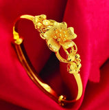 Sand Gold Jewelry Dragon and Phoenix Four-piece Set Valentine Gift