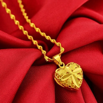 Sand Gold Jewelry Dragon and Phoenix Four-piece Set Valentine Gift